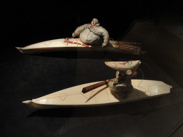 Model of Aleut kayaks