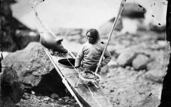 kayak made by Inuit tribe member