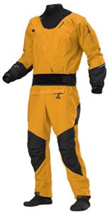 mango-colored drysuit from Stohlquist