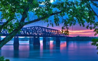 sunset view of the Mississippi River