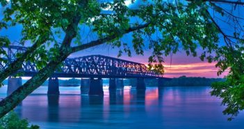 sunset view of the Mississippi River